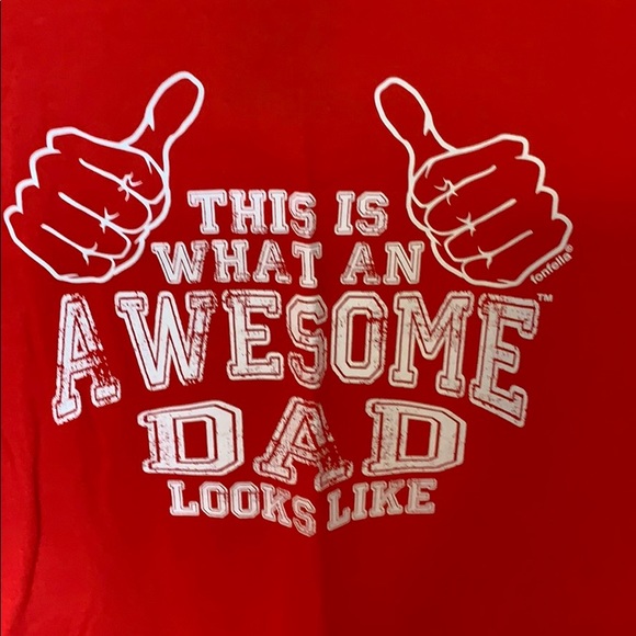 Awesome Dad Graphic T-Shirt Red 2XL NWT Father’s Day Gift Tee - Picture 2 of 4